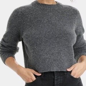 Women's crew neck Cashmere-Like Pullover Sweater Universal Thread Dark Gray  XS